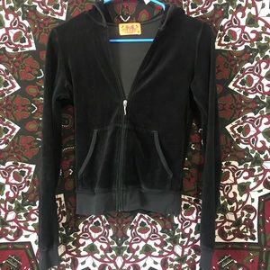 Juicy Couture Black Full Zip Hooded Jacket